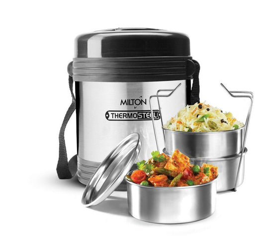 MILTON Legend 3 Thermosteel Tiffin Box, (3 Containers) 260 ml, Silver
