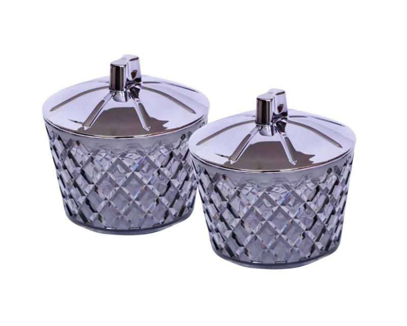 Jaypee Plus Luxe 4 Jar Dry Fruit & Snacks Storage Container Set of 4 Pcs | BPA Free & Airtight Silicone Seal Lid with Mirror Glass Tray | Durable & Break Resistant 500 ml, Light Grey