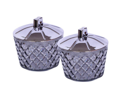 Jaypee Plus Luxe 4 Jar Dry Fruit & Snacks Storage Container Set of 4 Pcs | BPA Free & Airtight Silicone Seal Lid with Mirror Glass Tray | Durable & Break Resistant 500 ml, Light Grey