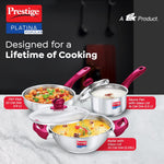 Prestige Platina Popular Stainless Steel 3PCS BYK Set Cookware