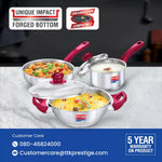 Prestige Platina Popular Stainless Steel 3PCS BYK Set Cookware