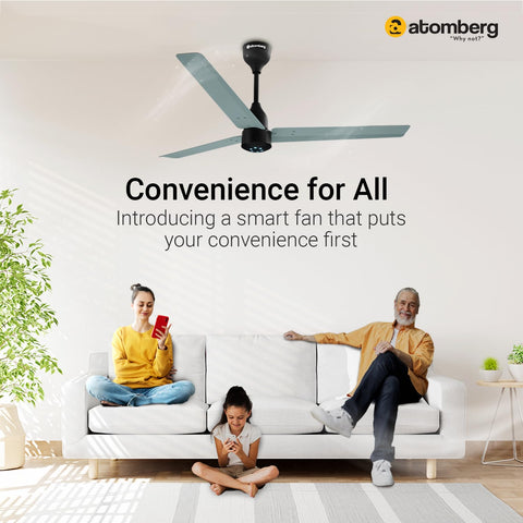 Atomberg Renesa Smart 1200mm BLDC Ceiling Fan with IoT & Remote | Energy Efficient Ceiling Fan | Ceiling fan for Living Room | High Air Delivery with LED Indicators (Misty Teal)