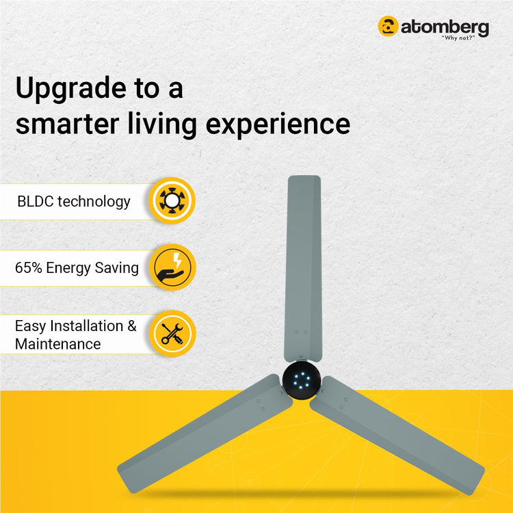 Atomberg Renesa Smart 1200mm BLDC Ceiling Fan with IoT & Remote | Energy Efficient Ceiling Fan | Ceiling fan for Living Room | High Air Delivery with LED Indicators (Misty Teal)