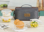 Borosil Pro Universal Glass Lunchbox, 320ml x 2 + 240ml x 2