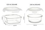 Borosil Pro Universal Glass Lunchbox, 320ml x 2 + 240ml x 2
