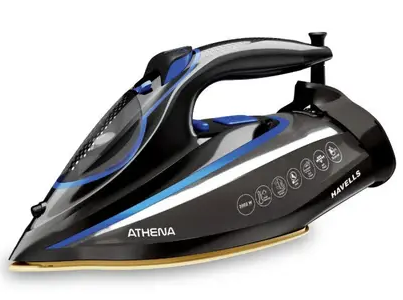 Havells ATHENA SMART IRON 3000 W Steam Iron (Black, Blue)