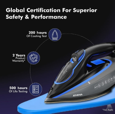 Havells ATHENA SMART IRON 3000 W Steam Iron (Black, Blue)