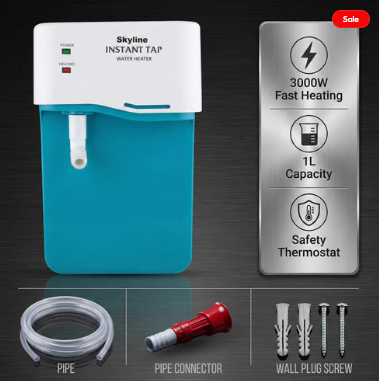 Skyline Portable Geyser 3000W Instant Hot Water, Anytime, Anywhere