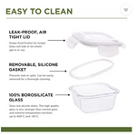 Oliveware Contra Glassware Lunch Box 3x320ml, Microwave safe & Borosilicate Glass 3 Containers Glass Office Lunch Box  (960 ml)