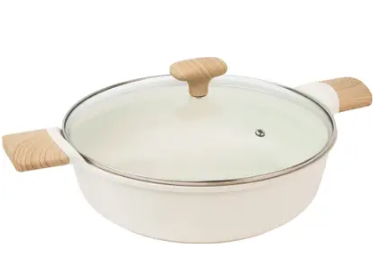 KROSLO Cookware Sierra Nonstick Saute Pot Cook & Serve Pot with Tempered Glass Lid Induction Bottom Non-Stick Coated Cookware Set (Aluminium, 1 - Piece)- 24cm(4.2Ltr)