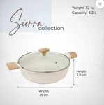 KROSLO Cookware Sierra Nonstick 24cm(4.2Ltr) Saute Pot Cook & Serve Pot with Tempered Glass Lid Induction Bottom Non-Stick Coated Cookware Set (Aluminium, 1 - Piece)