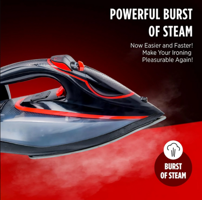 Warmex 2200W No knob Automatic Steam Cloth Iron No Burn Guaranteed with Smart Perfect Care Temperature Control | Heavy Duty Press Ironing Clothes for Home & Travel, Auto Cleaning & Shut Off Sensor