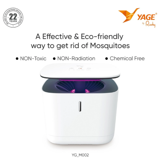 YAGE Mosquito Killer Lamp YG-M002 | UV 365nm Mosquito Trap with Smart Light Sensor, Timer Control, Ultra-Quiet Double-Layer Suction Technology | Chemical-Free & Non-Toxic Mosquito Killer Night Lamp with Warm Night Light & USB Charging