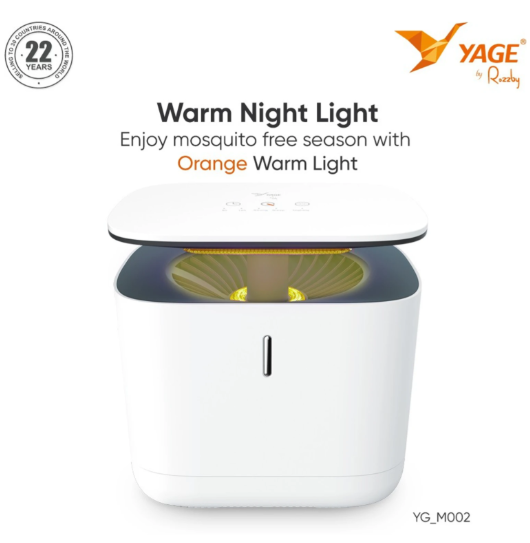 YAGE Mosquito Killer Lamp YG-M002 | UV 365nm Mosquito Trap with Smart Light Sensor, Timer Control, Ultra-Quiet Double-Layer Suction Technology | Chemical-Free & Non-Toxic Mosquito Killer Night Lamp with Warm Night Light & USB Charging