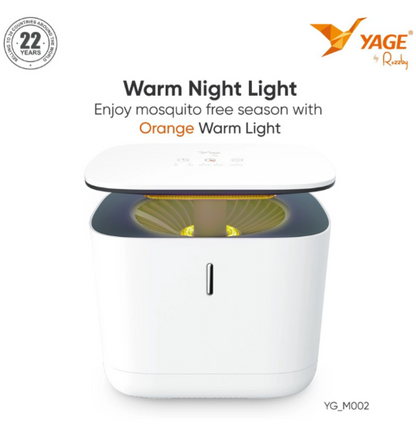 YAGE Mosquito Killer Lamp YG-M002 | UV 365nm Mosquito Trap with Smart Light Sensor, Timer Control, Ultra-Quiet Double-Layer Suction Technology | Chemical-Free & Non-Toxic Mosquito Killer Night Lamp with Warm Night Light & USB Charging