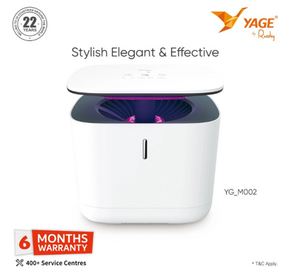 YAGE Mosquito Killer Lamp YG-M002 | UV 365nm Mosquito Trap with Smart Light Sensor, Timer Control, Ultra-Quiet Double-Layer Suction Technology | Chemical-Free & Non-Toxic Mosquito Killer Night Lamp with Warm Night Light & USB Charging
