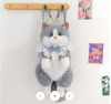 Realistic Grey & White Plush Ragdoll Cat Backpack | Soft Faux Fur Stuffed Cat Shoulder Bag with Lace Bow | Cute School, Travel, Cosplay & Birthday Gift