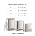 JVL 2750ML Stainless Steel Kitchen Storage Container, Capsule Shape Galaxy Clear Canister with Unbreakable Steel Lid - Durable and Elegant Food Storage Jar for Spices, Snacks, Grains