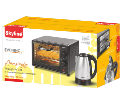 Skyline Evening Set Electric Kettle & Oven Toaster Combo | 10L Capacity | 2-in-1 Kitchen Convenience