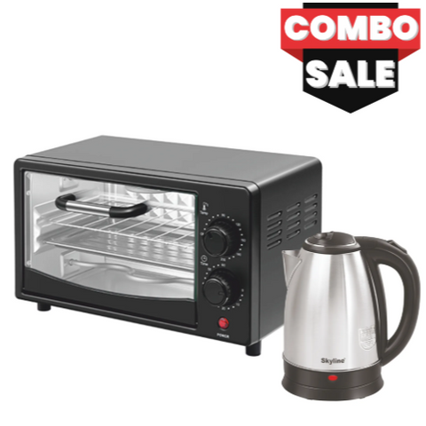 Skyline Evening Set Electric Kettle & Oven Toaster Combo | 10L Capacity | 2-in-1 Kitchen Convenience