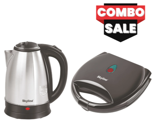 Skyline Breakfast Delight Set – Perfect Combo of Electric Kettle & Sandwich Toaster