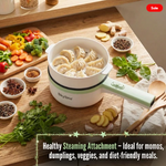 Skyline Multifunction Electric Pan 600–1500W – Fry, Steam, Boil & Cook with Steamer Attachment