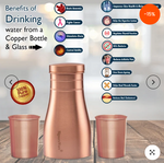 Signoraware Damaru Bottle with 2 Glass (Matt), 900ml + 275 ml Each Glass