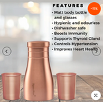 Signoraware Damaru Bottle with 2 Glass (Matt), 900ml + 275 ml Each Glass