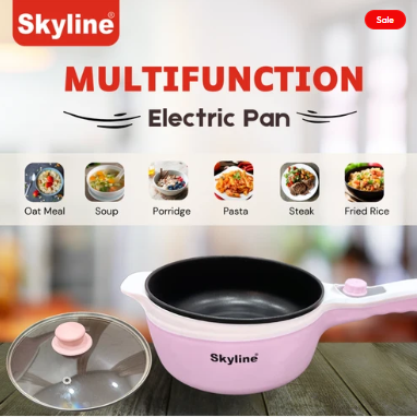 Skyline Multifunction Electric Pan, Adjustable 600-1500W, Versatile Cooking Tool