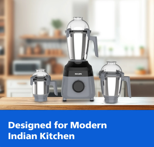 Philips HR7000/00 Mixer Grinder, 750 Watt Powerful motor, 3 Jars
