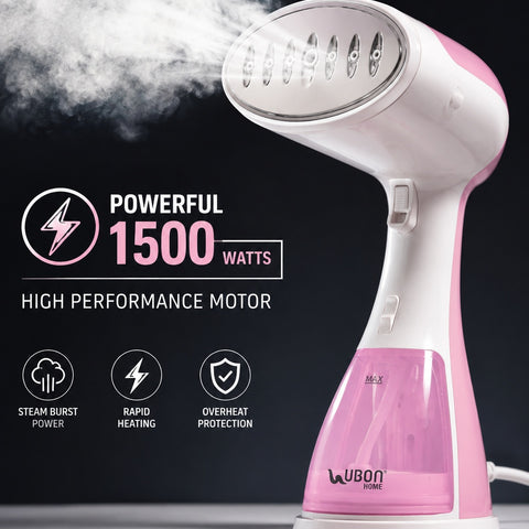 UBON Home Steam Pro IR-5025 1500W Handheld Garment Steamer | 2-in-1 Steam Iron & Fabric Steamer | Fast 40-Second Heat-Up | 300ml Water Tank | Vertical Steaming for Clothes, Sarees, Suits & Curtains