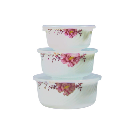 Addox® 3 Piece (.4L.6L, 1L) Serving and Mixing Bowl Set - Microwave Safe | Heat Resistant | Dishwasher Safe |Break Resistant