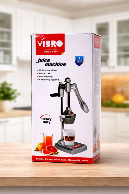 VIBRO Heavy Duty Manual Hand Press Juicer | Portable Juice Machine for Orange, Pomegranate, Mosambi & Lemon | Stainless Steel Press | Easy Clean & Hygienic
