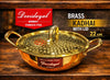 Devidayal Premium Brass Kadhai with Lid 22cm (2.4Ltrs)- Traditional Hammered Design, Durable & Elegant Cookware
