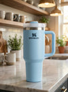 Stanley Insulated Tumbler with Handle –Stainless Steel Travel Mug, Keeps Drinks Cold 11 Hours & Hot 8 Hours (Blue)