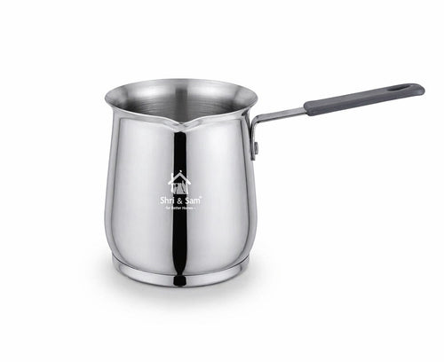 Shri & Sam 900ml Stainless Steel Coffee Warmer with Sandwich Bottom | Heavy Gauge Milk Boiler & Coffee Pot with Heat-Resistant Handle | Durable Kitchen Heating Pan