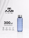 AAR - Elite Toughened Glass Water Bottles, Microwave & Freezer Safe, Leak Proof with Airtight Stainless Steel Gasket Sealed Lid, Scratch Resistant, Blue - 300ML