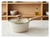Kroslo Ceramic Coating Sauce Pan 16cm (1.4 Litres) with Glass Lid | Saucepan for Tea, Milk & Everyday Cooking