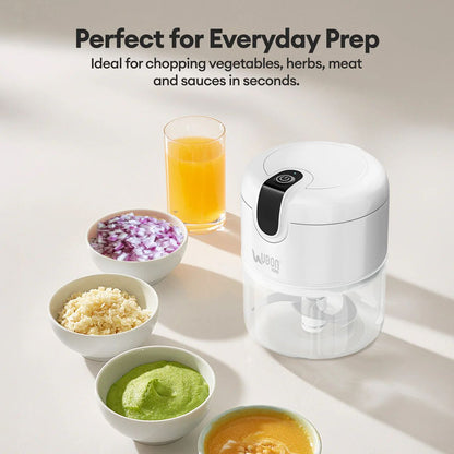 UBON Home Rechargeable Electric Mini Food Chopper | USB Charging | One-Touch Operation | Portable Vegetable, Onion, Garlic & Herb Cutter | Multi-Purpose Kitchen Chopper