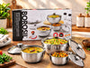 Borosil Stainless Steel Insulated Curry Server Set of 3 | 500ml, 900ml & 1.5L | Hot & Fresh Food Serving Bowls with Lids