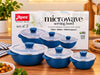 Apex Microwave Safe Serving Bowl Set of 3 (700ml, 1000ml, 1400ml) | Blue Plastic Reheating Bowls with Lids | BPA Free, Oven & Microwave Safe Casserole Bowls for Dining & Kitchen