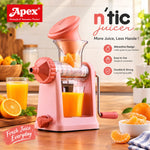 Apex Ntic Manual Juicer | Hand Press Citrus & Orange Juicer | Fresh Juice Maker with Easy Manual Operation
