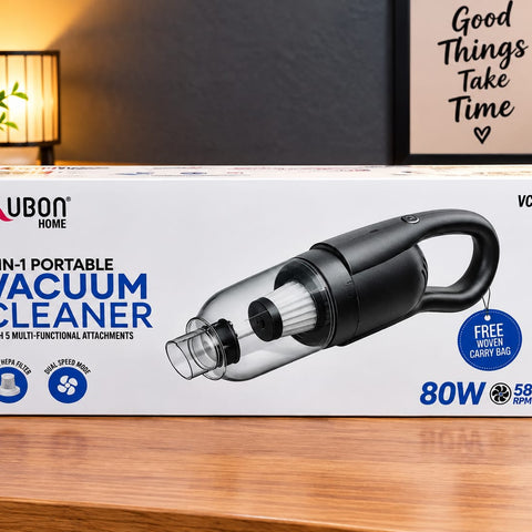 Ubon 80W Cordless Handheld Vacuum Cleaner (VC-1705) – 58K RPM Mini Car Vacuum with 5 Multi-Functional Attachments and HEPA Filter for Quick Dust and Pet Hair Cleanup
