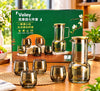 Veley 7-Piece Glass Water Jug and Tumbler Set – Smoke Amber Tinted Glass Pitcher with Lid and 6 Matching Drinking Glasses, Elegant Heat-Resistant Drinkware Combo for Water, Juice, Mocktails, Dining Table, and Gifting