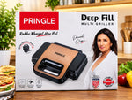 Pringle Deep Fill Multi Griller (1000W) – Non-Stick Sandwich and Panini Maker with Extra Deep Plates and Cool Touch Handle, Sleek Black and Rose Gold Kitchen Appliance for Home Use