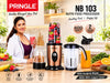 Pringle NB 103 Nutri Food Processor & Smoothie Blender – 600 Watt Heavy-Duty 100% Copper Motor, High-Speed Mixer Grinder with Surgical Blades, Multiple Jars for Fresh Juices, Smoothies, Shakes, and Dry Grinding