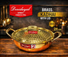 Devidayal Premium Brass Kadhai with Lid 24cm (3.2Ltrs)- Traditional Hammered Design, Durable & Elegant Cookware