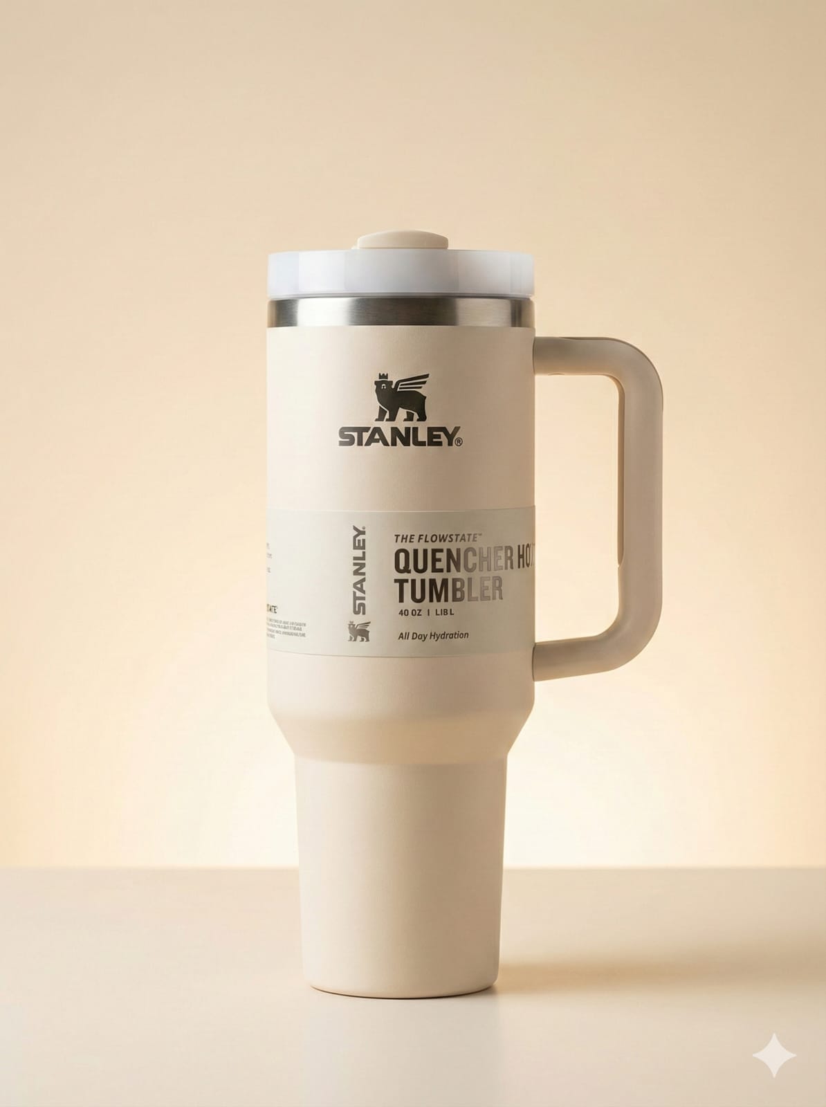 Stanley Insulated Tumbler with Handle –Stainless Steel Travel Mug, Keeps Drinks Cold 11 Hours & Hot 8 Hours (White)