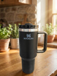 Stanley Insulated Tumbler with Handle –Stainless Steel Travel Mug, Keeps Drinks Cold 11 Hours & Hot 8 Hours (Black)