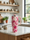 Stanley Insulated Tumbler with Handle –Stainless Steel Travel Mug, Keeps Drinks Cold 11 Hours & Hot 8 Hours (Pink Floral)